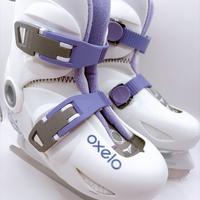 Pattini ghiaccio bambina Oxelo biancho Lilla 28-30