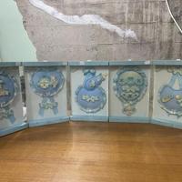 fiocco per nascita in legno rivestito in stoffa