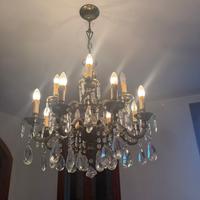 Lussuoso lampadario d epoca di cristallo