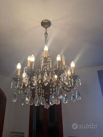 Lussuoso lampadario d epoca di cristallo