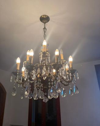 Lussuoso lampadario d epoca di cristallo
