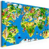Quadro Mappamondo Per Bambini cm120x80 ARREDALACAS