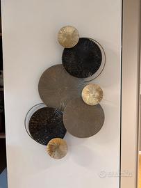 Decorazione parete moderna oro nero tortora 80x 50