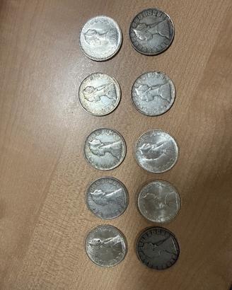 Monete argento 500 lire caravella