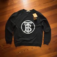 Felpa girocollo Burberry Nera con design Taglia M