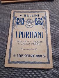 Libretto d'Opera Antico "I Puritani" - V. Bellini