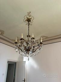 Lampadario con cristalli vintage