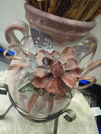 PORTA VASO IN FERRO BATTUTO 