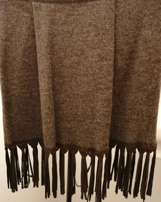 Gonna in lana con frange in pelle Stefanel tg. S