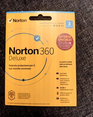 Norton 360 Deluxe - Antivirus 3 Dispositivi 1 Lice