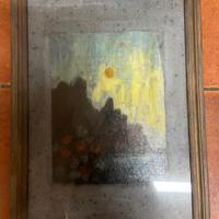 Quadro Santo Pizzamiglio tramonto sulla scogliera