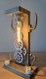 Lampada Steampunk Industrial Ingranaggi Girabili

