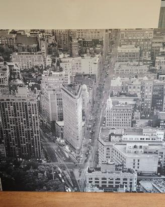 quadro tela 2x1.4 m bianco e nero con città