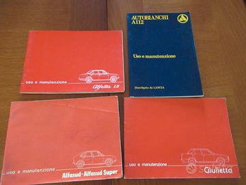 libretti uso manutenzione auto alfa e 112 vintage
