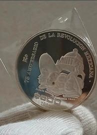 rara moneta d'argento del messico 500 pesos 1985