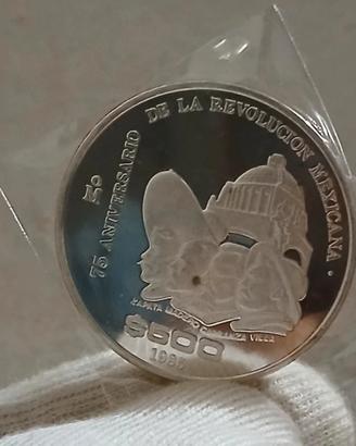 rara moneta d'argento del messico 500 pesos 1985