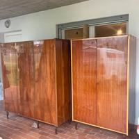 2 armadi vintage anni 50 legno noce
