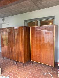 2 armadi vintage anni 50 legno noce