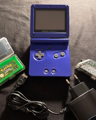 NINTENDO Game boy ADVANCE SP blu + Pokémon + adatt