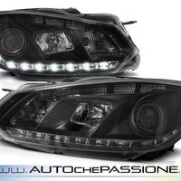 Coppia fanali anteriori led neri per VW GOLF 6 200