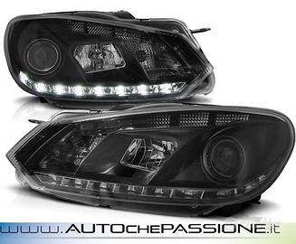 Coppia fanali anteriori led neri per VW GOLF 6 200
