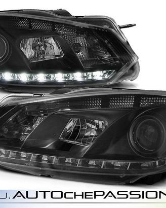 Coppia fanali anteriori led neri per VW GOLF 6 200