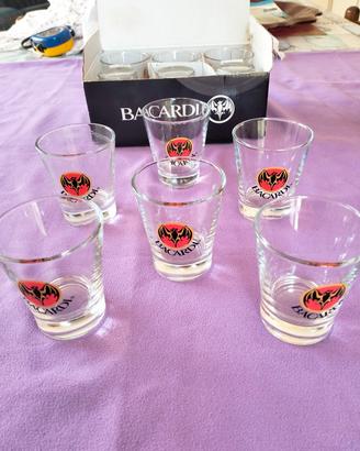 12 bicchieri shot glass Bacardi vintage