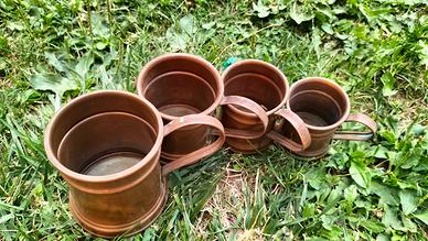 Set 4 Boccali Misuratori Vintage in Rame Imbrunito