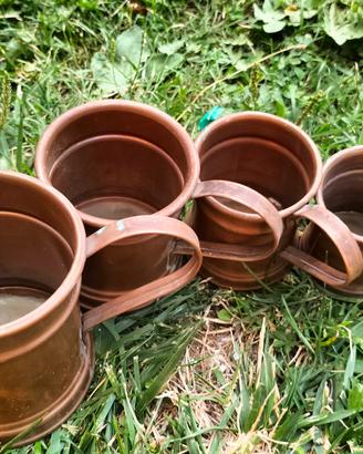 Set 4 Boccali Misuratori Vintage in Rame Imbrunito