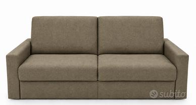 Divano letto colore  marrone kaki, Materasso alto