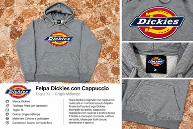 Felpa Dickies con Cappuccio – Grigia – Taglia XL