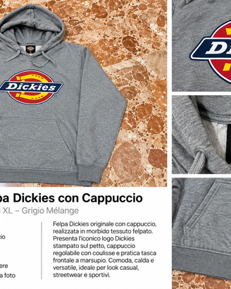 Felpa Dickies con Cappuccio – Grigia – Taglia XL