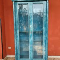Cristalliera in stile liberty di colore turchese