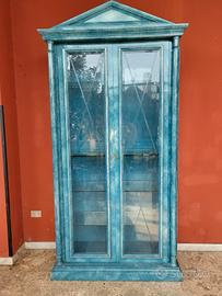 Cristalliera in stile liberty di colore turchese