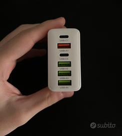 Caricabatterie 65W 6 porte USB-A + USB-C
