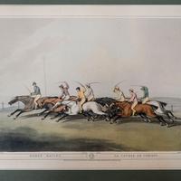 Litografia Antica 1807 da Museo "Horse Racing"