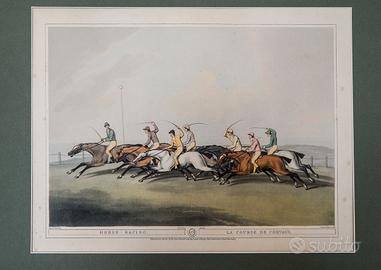 Litografia Antica 1807 da Museo "Horse Racing"