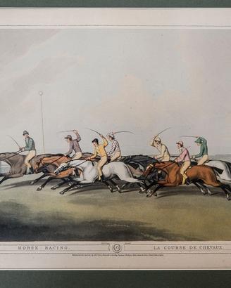 Litografia Antica 1807 da Museo "Horse Racing"