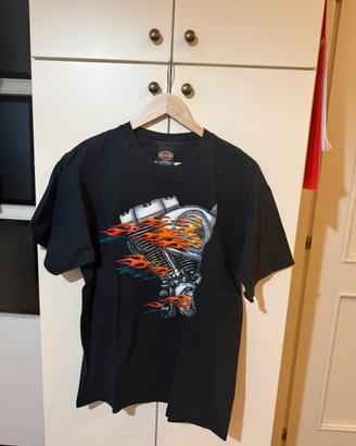T shirt harley fiamme