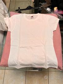 Maglietta bianca cotone 7/8 anni