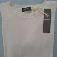 Maglione bianco NUOVO, lana e cashmere, tg.L.