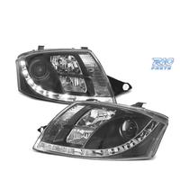 FARI AUDI TT 98-05 LUCE DIURNA LED REALE FONDO NER