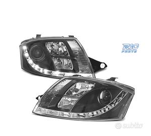 FARI AUDI TT 98-05 LUCE DIURNA LED REALE FONDO NER