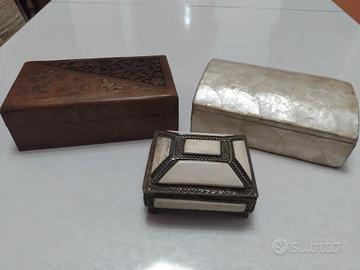 Tris di scatole portagioie - vintage e artigianali