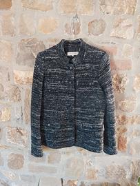 Giacca in lana melange nero grigio 