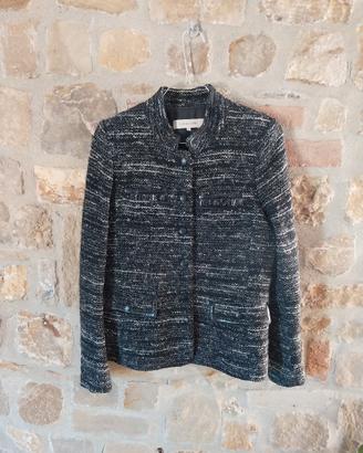 Giacca in lana melange nero grigio 