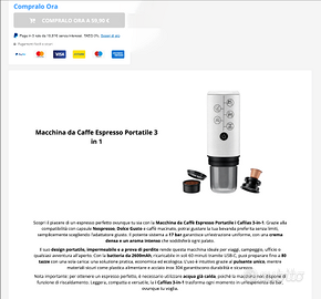 Macchina da Caffè Espresso Portatile 3 in 1