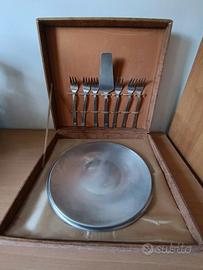 Set posate e piatto in acciaio inox