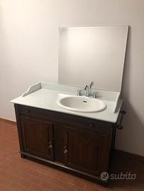 Mobile bagno completo di top in marmo e specchio
