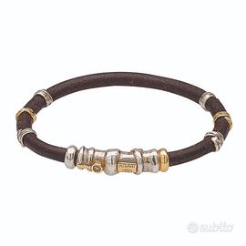 Bracciale Misani pelle oro e argento